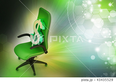 Dollar sign sitting the executive chair 43435529
