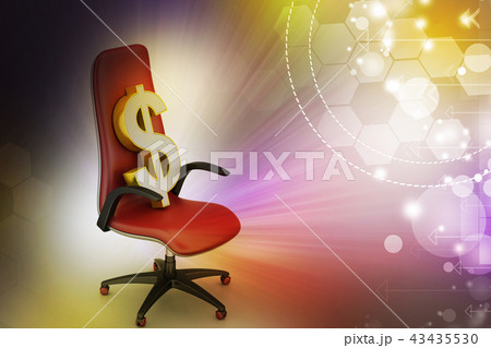 Dollar sign sitting the executive chair 43435530