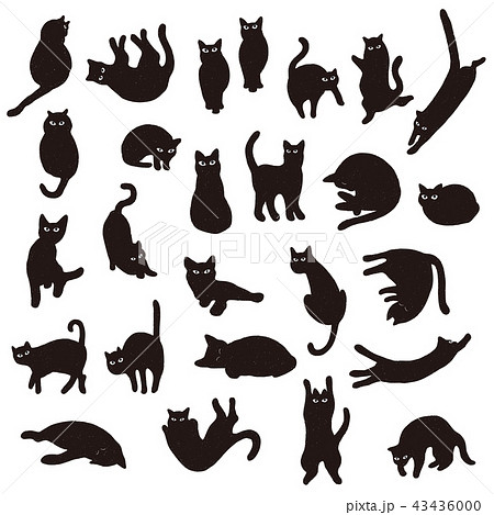 可愛いネコのイラストのイラスト素材 43436000 Pixta