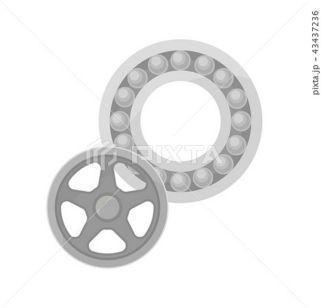 Flat vector icon of vehicle wheel ball bearings. Part of automobile. Car repair and maintenance 43437236