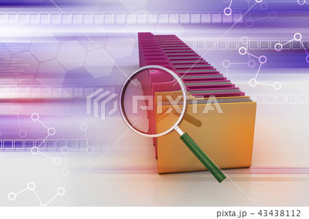 Magnifying glass with file folder Magnifying glass with file folder 43438112