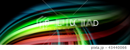 Wave fluid flowing colors motion effect, holographic abstract background. Vector illustration 43440066
