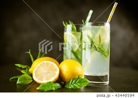 Tarragon lemonade drink 43440594