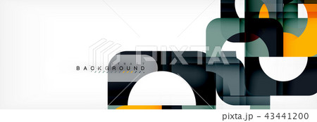 Geometric squares abstract banner. Vector illustration for business brochure or flyer, presentation 43441200