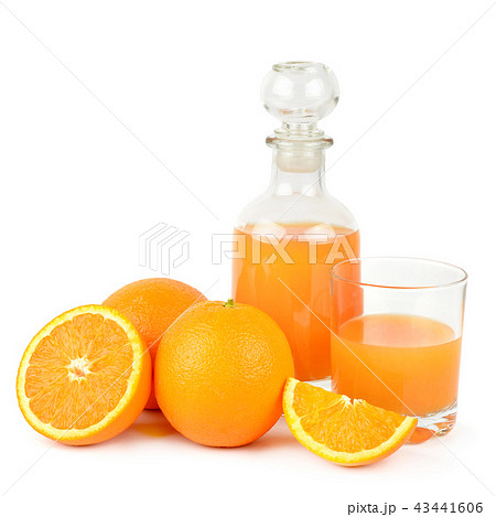 Fresh orange juice with fruits, isolated on white Fresh orange juice with fruits, isolated on white 43441606