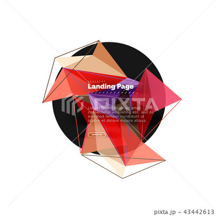 Polygonal geometric design, abstract shape made of triangles, trendy background 43442613