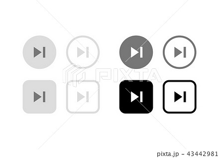 先送りスキップボタン。グラフィック素材、UI、アプリデザインパーツ 43442981