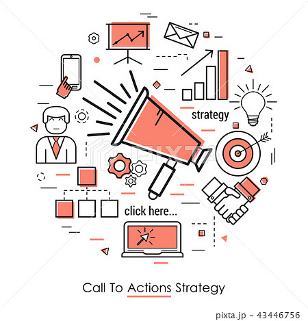 Red Line Concept - Call To Actions Strategy Red Line Concept - Call To Actions Strategy 43446756