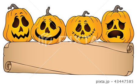 Wide parchment and Halloween pumpkins 4 43447585