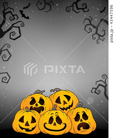 Pile of Halloween pumpkins theme 2 43447596