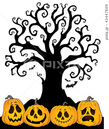 Halloween tree silhouette topic 2 43447609