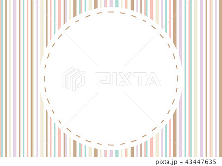 ステッチフレーム パステルカラーストライプ背景のイラスト素材 43447635 Pixta