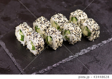 Sushi roll with cream cheese, sesame Sushi roll with cream cheese, sesame 43448628