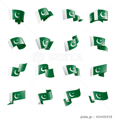Pakistan flag, vector illustration on a white background 43449359