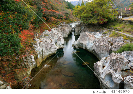 大分県　秋の猿飛千壺峡、猿飛甌穴群 43449970