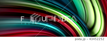 Wave fluid flowing colors motion effect, holographic abstract background. Vector illustration Wave fluid flowing colors motion effect, holographic abstract background. Vector illustration 43452252