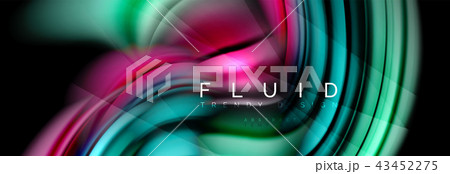 Wave fluid flowing colors motion effect, holographic abstract background. Vector illustration Wave fluid flowing colors motion effect, holographic abstract background. Vector illustration 43452275