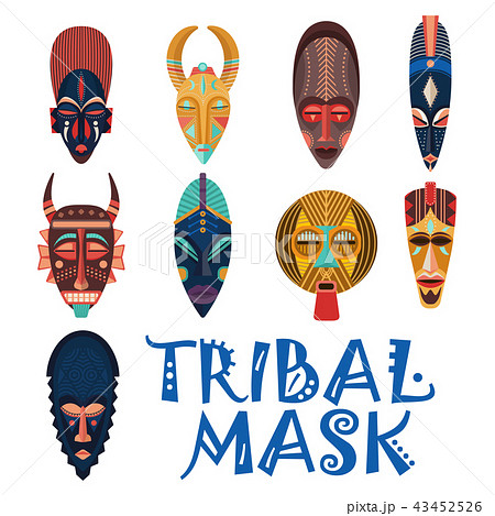 Tribal masks for african shaman or voodooのイラスト素材 [43452526] - PIXTA