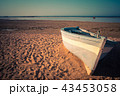 Tropical Seascape with a fishing boat on beach 43453058