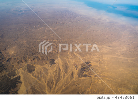 Egypt view from the airplane desert mountains. 43453061