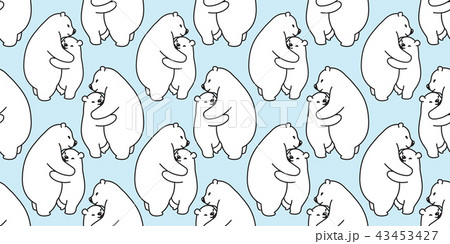Bear seamless pattern vector polar bear isolated 43453427