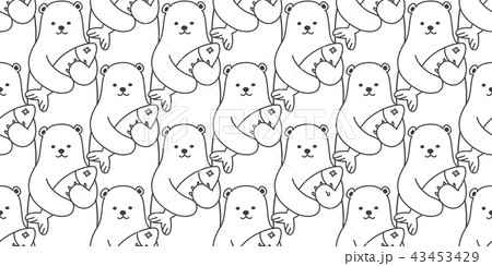 Bear seamless pattern vector polar bear isolated 43453429