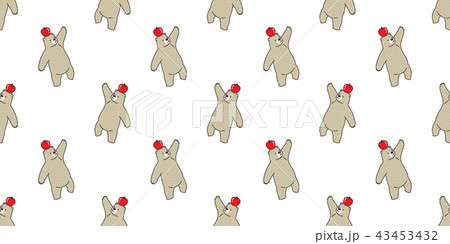 Bear seamless pattern vector polar bear apple 43453432