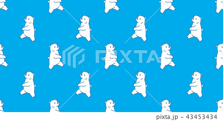 Bear seamless pattern vector polar bear walk 43453434