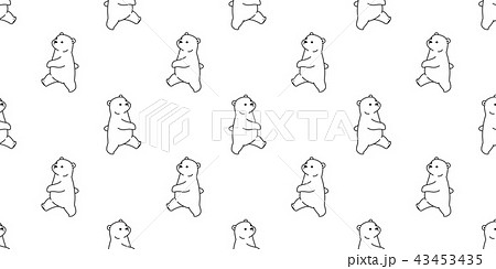 Bear seamless pattern vector polar bear cartoon 43453435