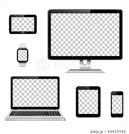 Devices With Transparent Wallpaper Screen Isolatedのイラスト素材