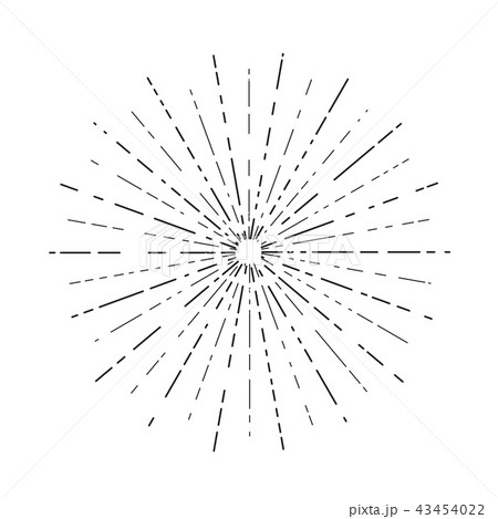 Retro sun bursts, Vintage radiant sun rays vector 43454022