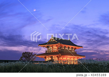 朱雀門と三日月 43455169