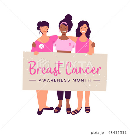 Breast Cancer Awareness month women friend group Breast Cancer Awareness month women friend group 43455551