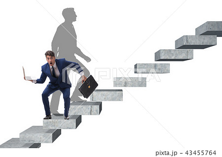 Businessman and his shadow in business concept Businessman and his shadow in business concept 43455764