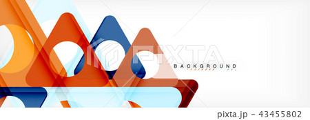 Abstract geometric background. Modern overlapping triangles. Unusual color shapes for your message 43455802