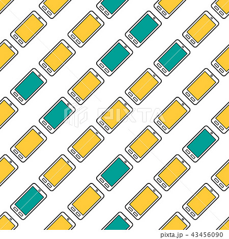 Seamless pattern with colored smart phones Seamless pattern with colored smart phones 43456090