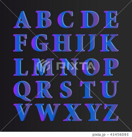 Vector alphabet letters on black Vector alphabet letters on black 43456093