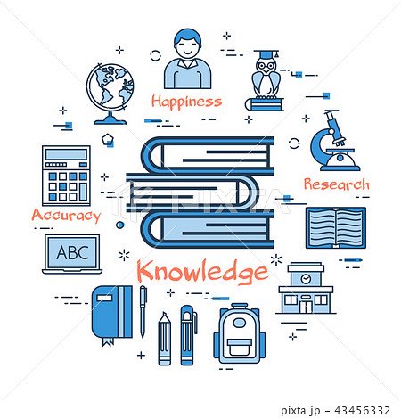 Blue Round Concept Knowledgeのイラスト素材