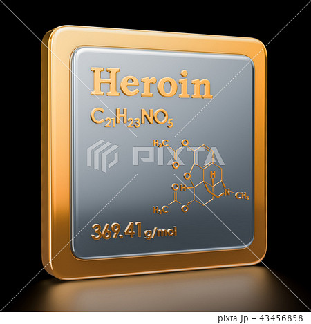 Heroin, diamorphine. Icon, chemical formula 43456858