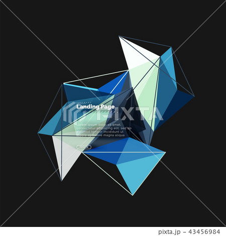 Polygonal geometric design, abstract shape made of triangles, trendy background Polygonal geometric design, abstract shape made of triangles, trendy background 43456984