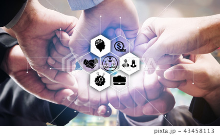 Business people team joining hands. 43458113