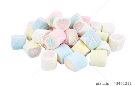 marshmallows on white background marshmallows on white background 43461231