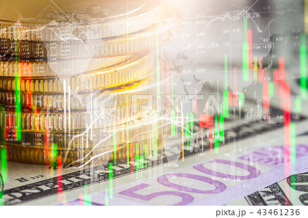 Stock market or forex trading graph and candlestic 43461236