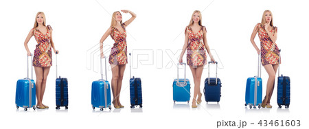 Woman preparing for travel on summer vacation Woman preparing for travel on summer vacation 43461603