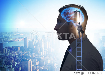 Businessman opening door to artificial intelligence 43461632