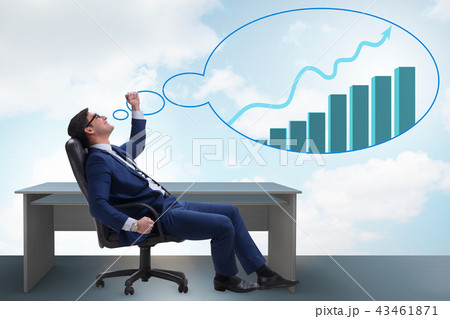 Businessman dreaming of economy and market recovery growth Businessman dreaming of economy and market recovery growth 43461871
