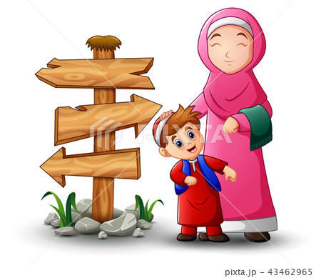 A Muslim women hold her son head 43462965