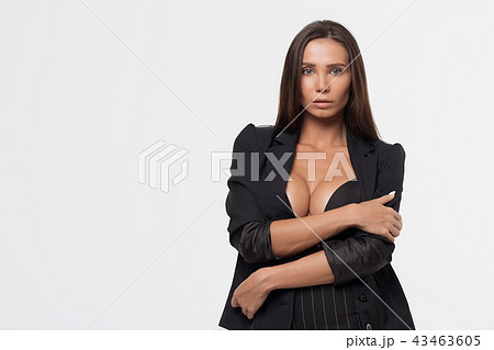 Passionate lady with deep neckline 43463605