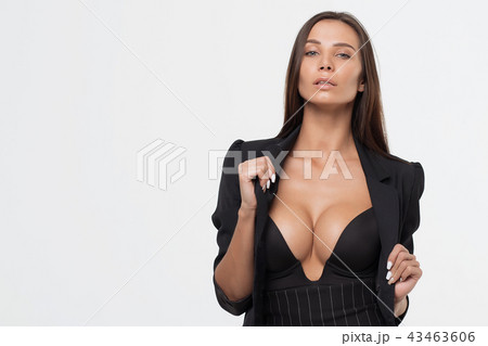 Passionate lady with deep neckline 43463606