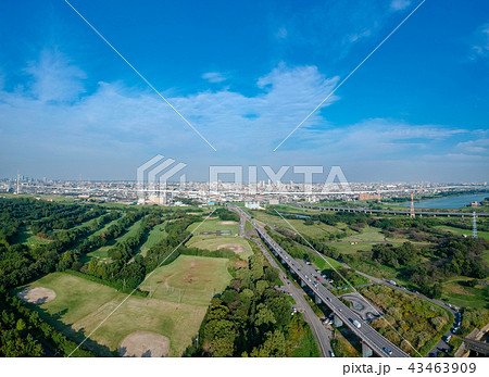 空撮 荒川河川敷から秋ヶ瀬公園方向を望む 空撮 荒川河川敷から秋ヶ瀬公園方向を望む 43463909